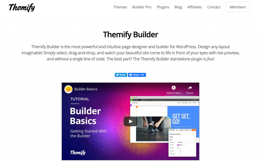 Plugin Themify Builder de WordPress 