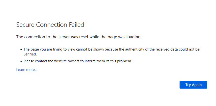 Mensaje de error "este sitio web no puede proporcionar una conexión segura" en Mozilla Firefox