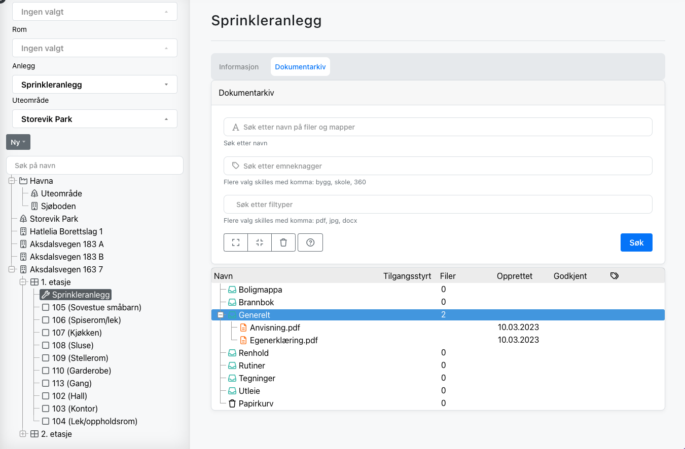 Eksempel på hvordan knytte dokumenter til anlegg eller eventuelt andre objekter i LAFT