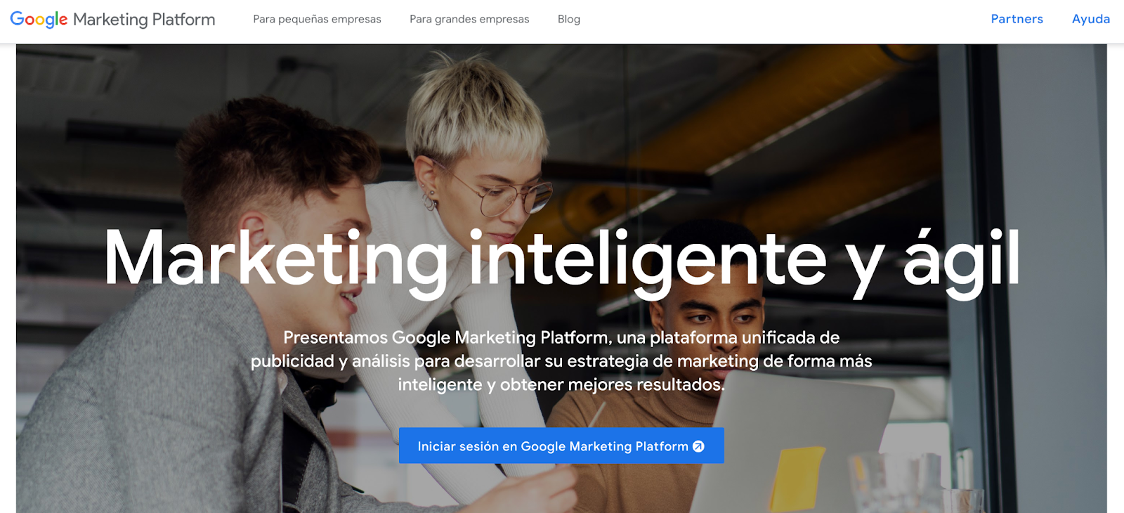Sitio web de Google Marketing Platform
