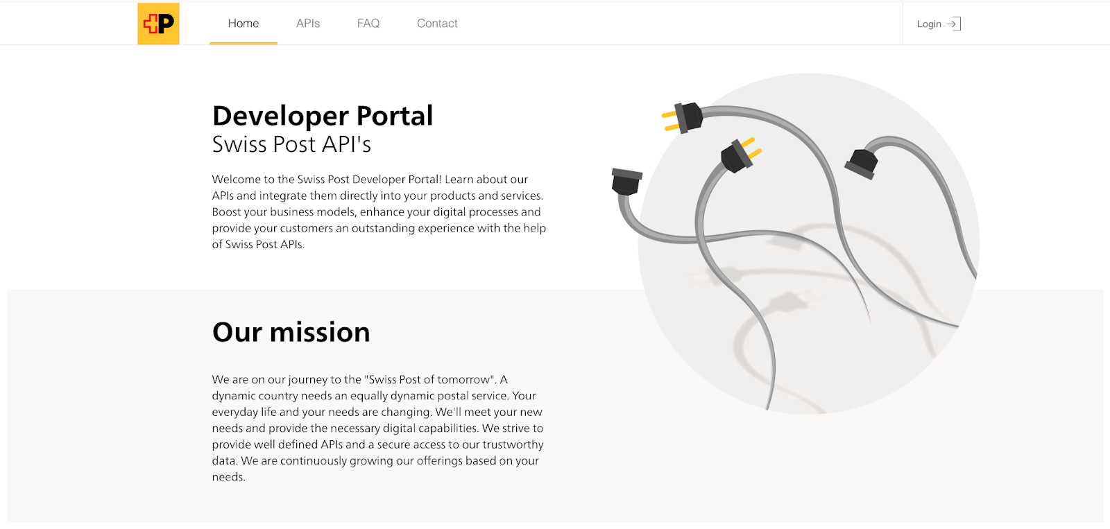 Example public developer portal: Swiss Post
