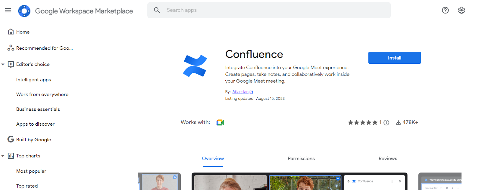 Install confluence in google workspace