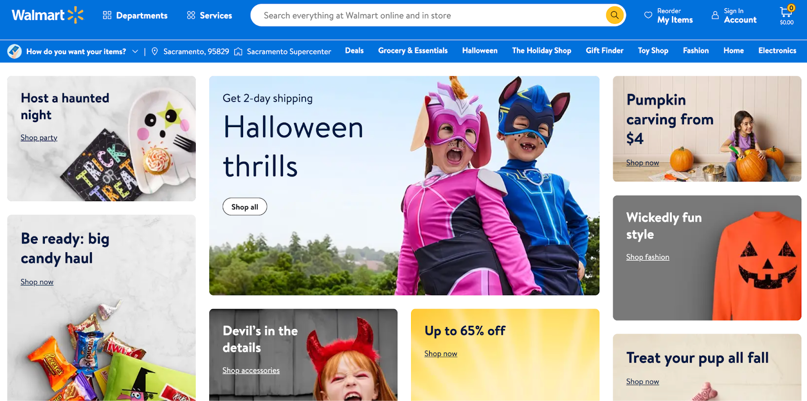 Sitio web Walmart
