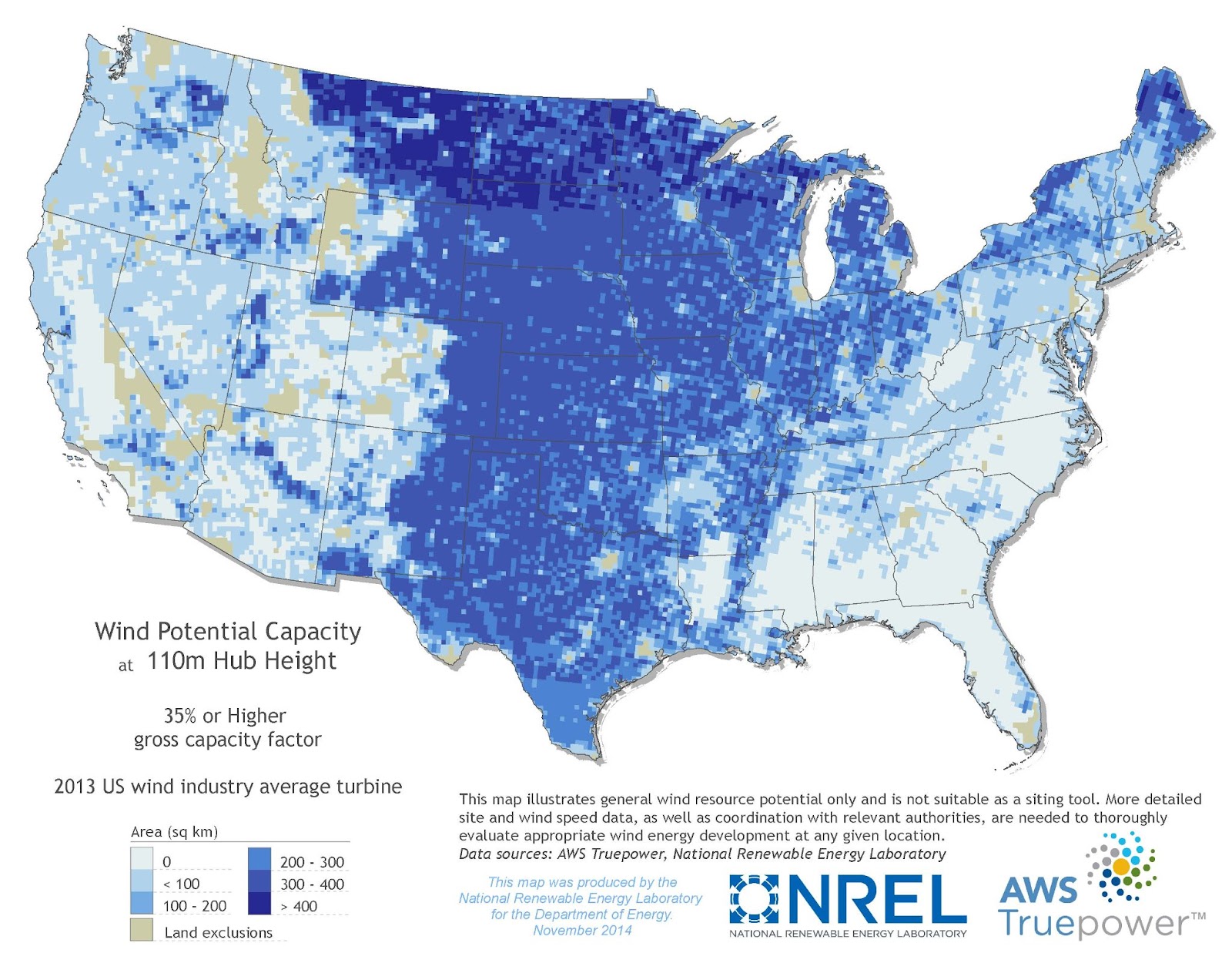 wind potential capacity at 110m hub height