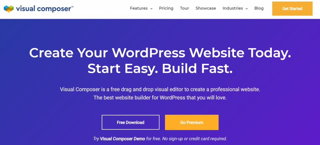 Sitio web de Visual Composer Page Builder WordPress