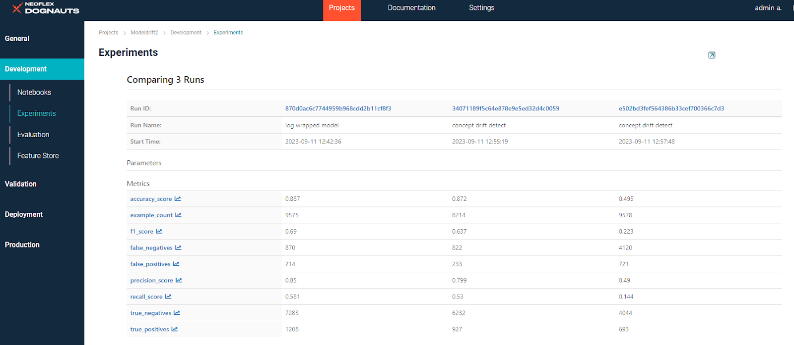 Демонстрация функции compare в интерфейсе.