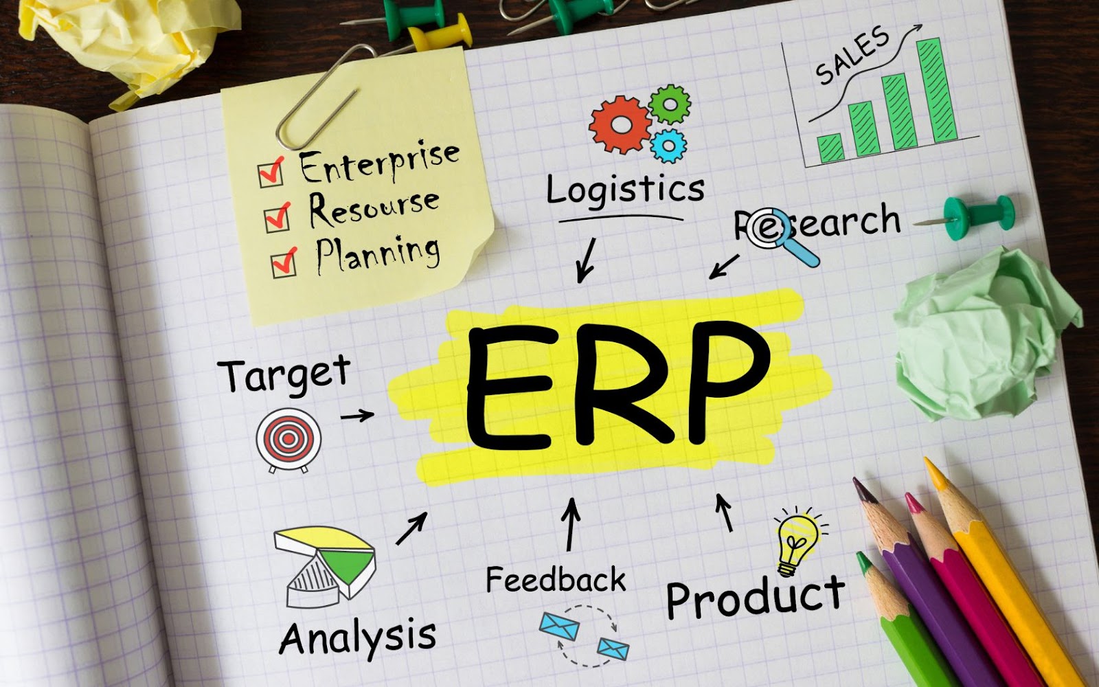 The features of ERP.