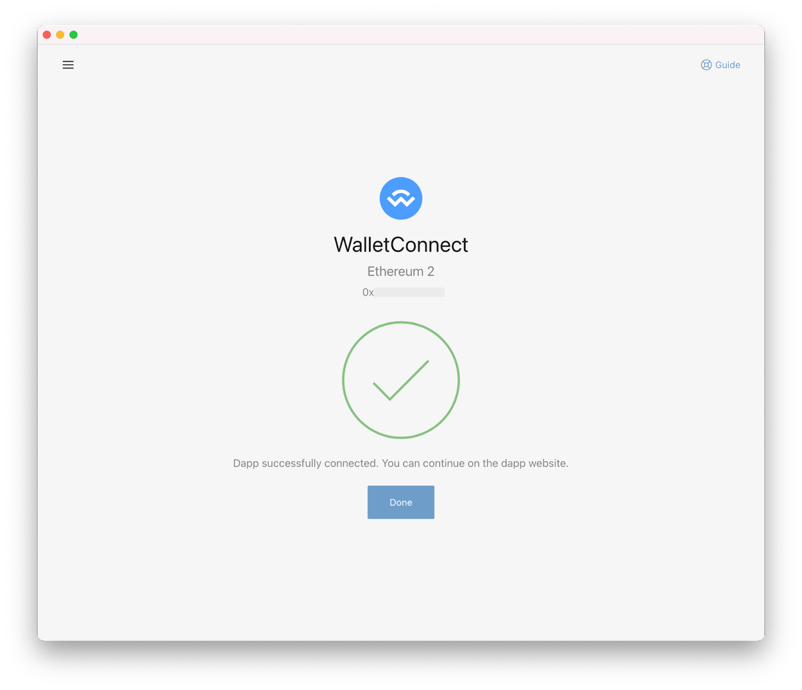 Mithilfe von WalletConnect die BitBoxApp mit einer DApp verbinden