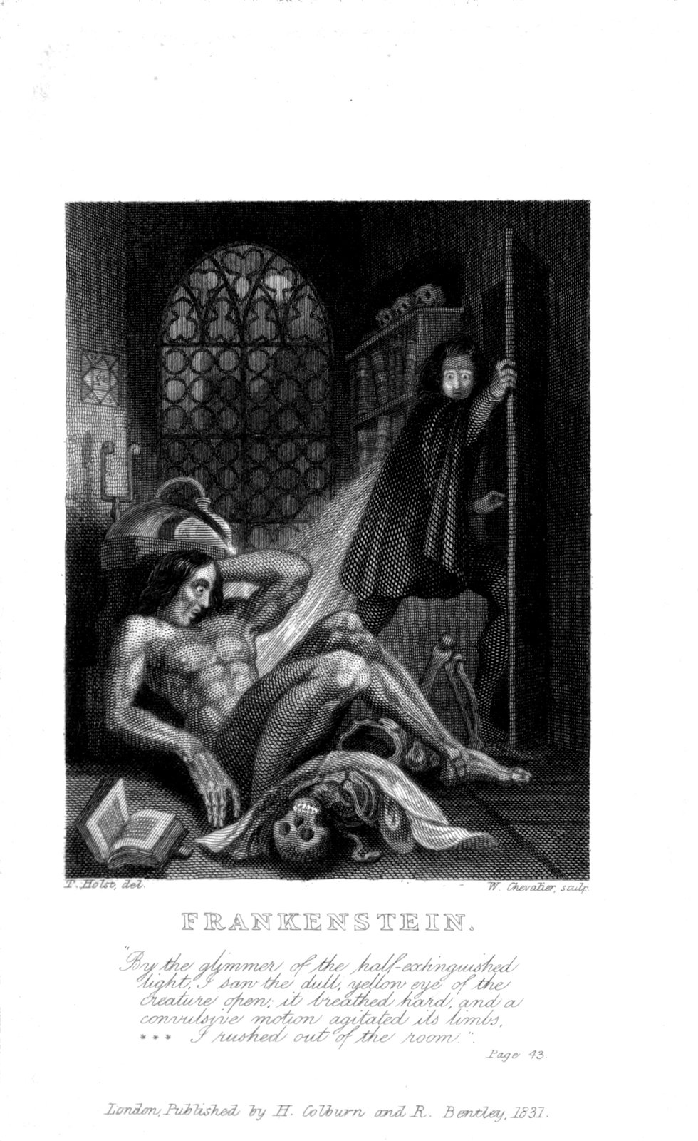 Frankenstein-ilustracion-de-la-novela-publicada-en-1831