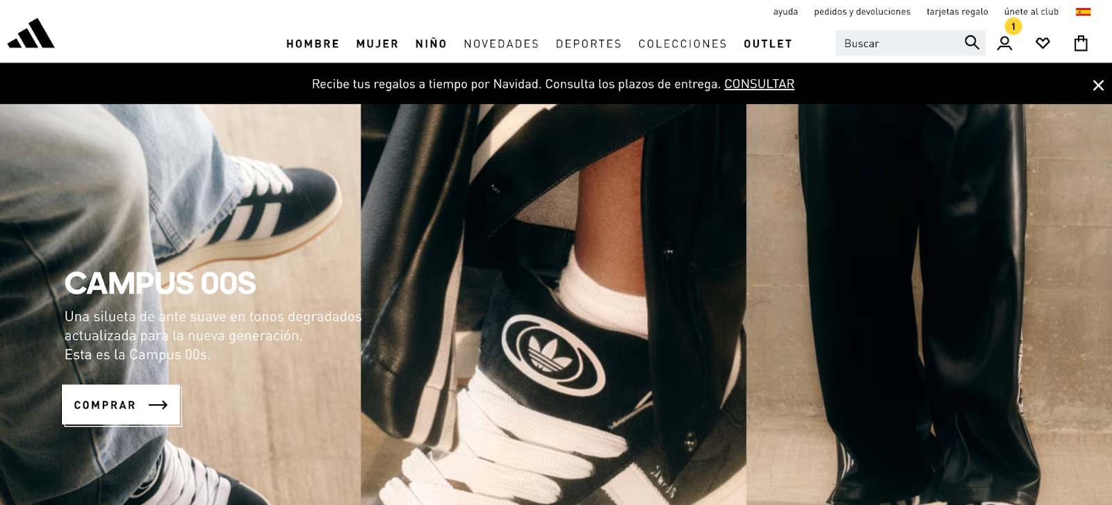 Sitio web de Adidas