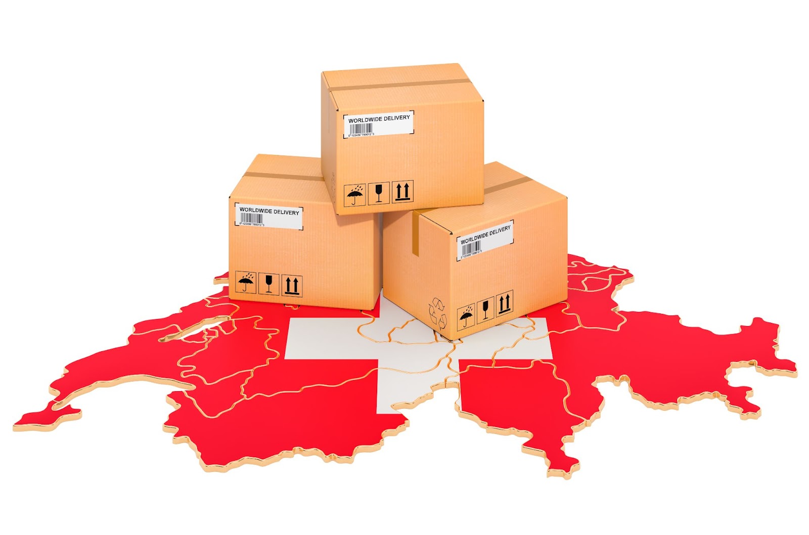 Map of Switzerland with parcels