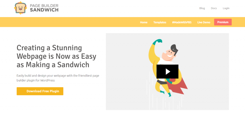 Plugin Sandwich Page Builder de WordPress