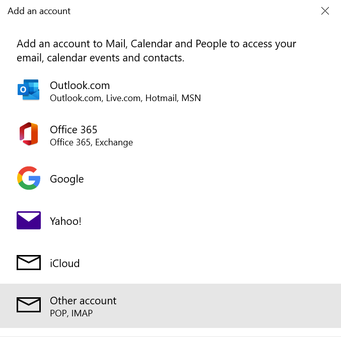 Añadir una nueva cuenta de correo electrónico a Mail en Windows