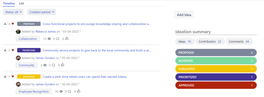 Ideation for confluence app to manage meetings ideas