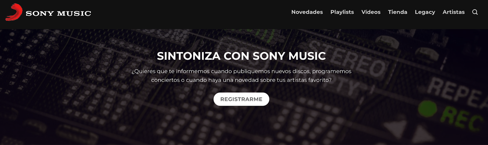 Sitio web de Sony Music