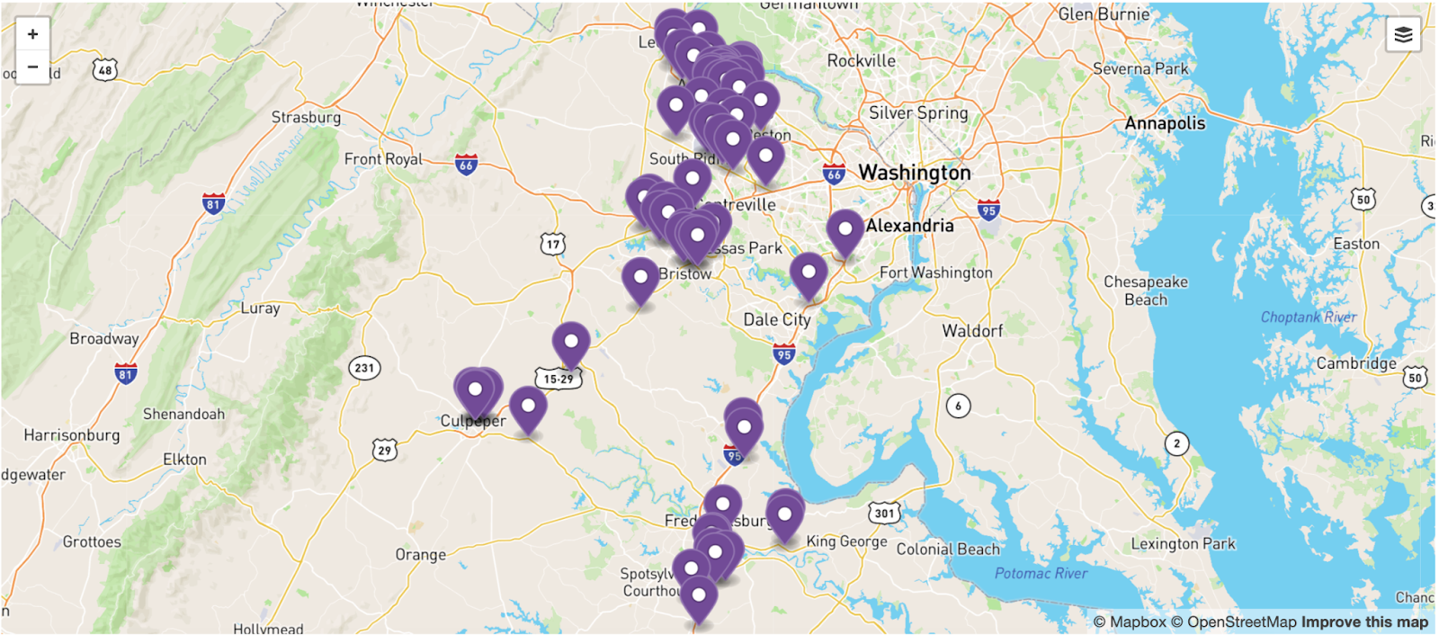Upcoming data centers in the Northern Virginia region viewed through Yes Energy’s New Builds Dataset