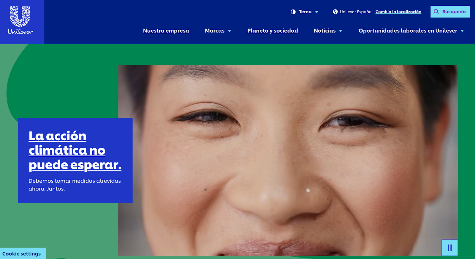 Sitio web Unilever