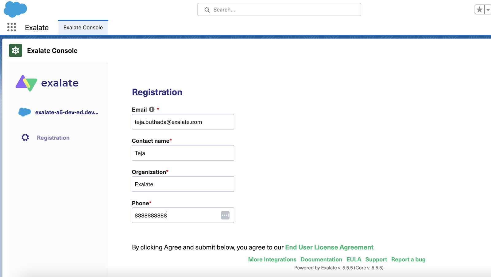 Register Exalate node for Salesforce