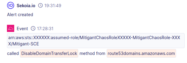 Detection scenario by Sekoia and Mitigant following an attack carried out by Scattered Spider in the cloud. Step: Defense Evasion  
Source: Emulating and Detecting Scattered Spider-like Attacks