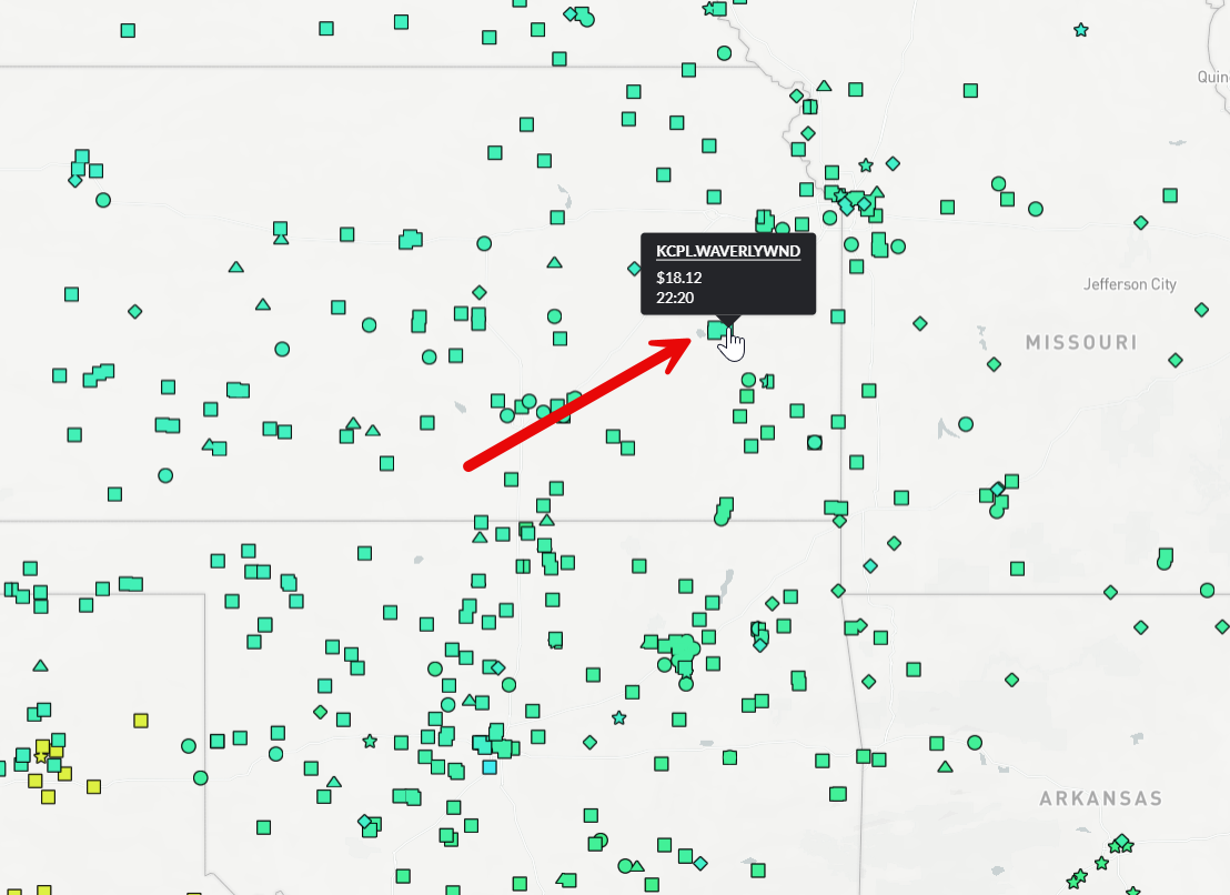 Location example, KCPL.WAVERLYWND in the KCPL zone of SPPISO