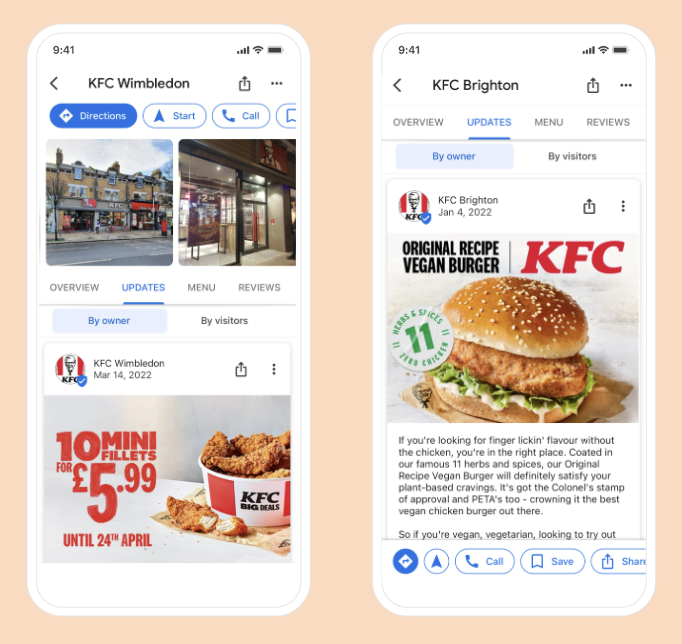 Uberall KFC Google Posts