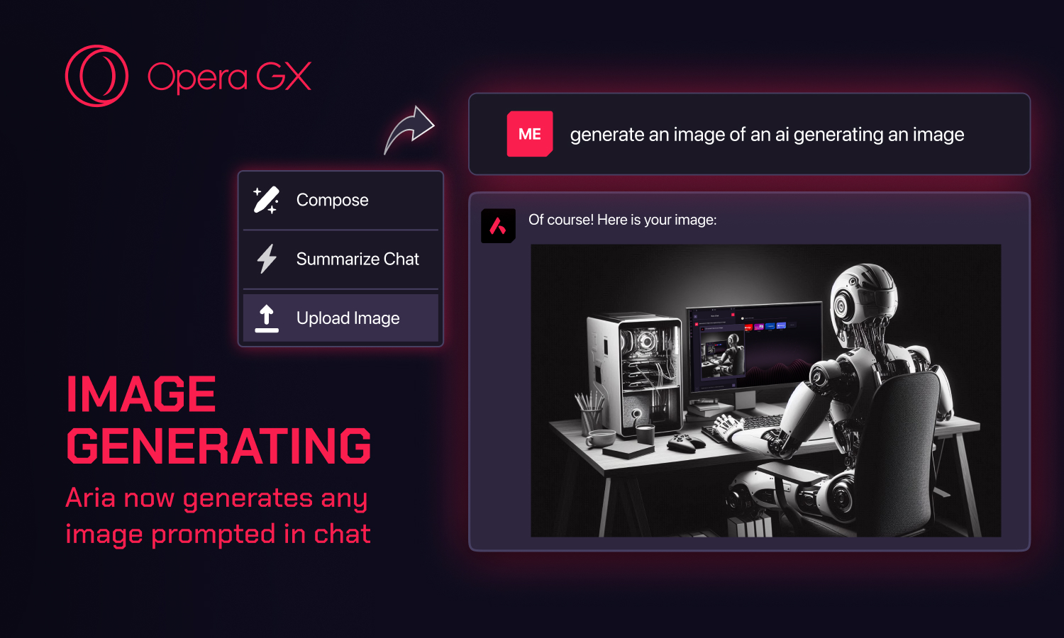 Aria gets Image Generation in Opera GX.