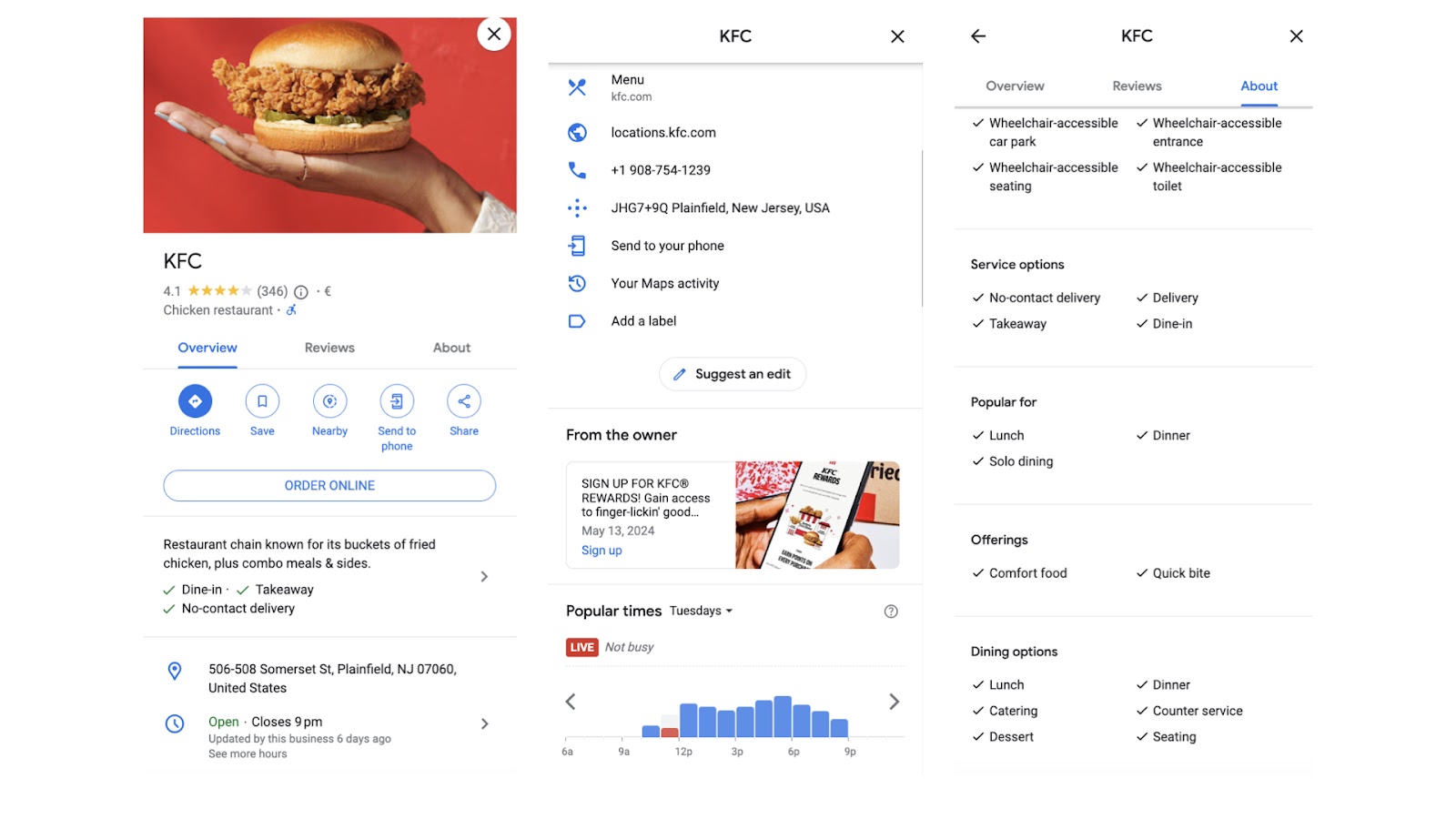 Uberall KFC Complete Google Business Profile