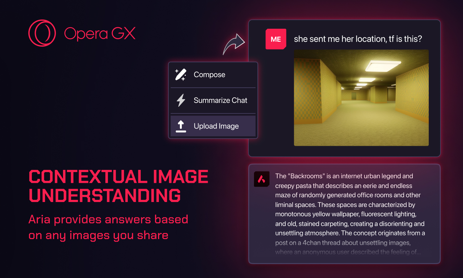 Aria gets Image Understanding in Opera GX.