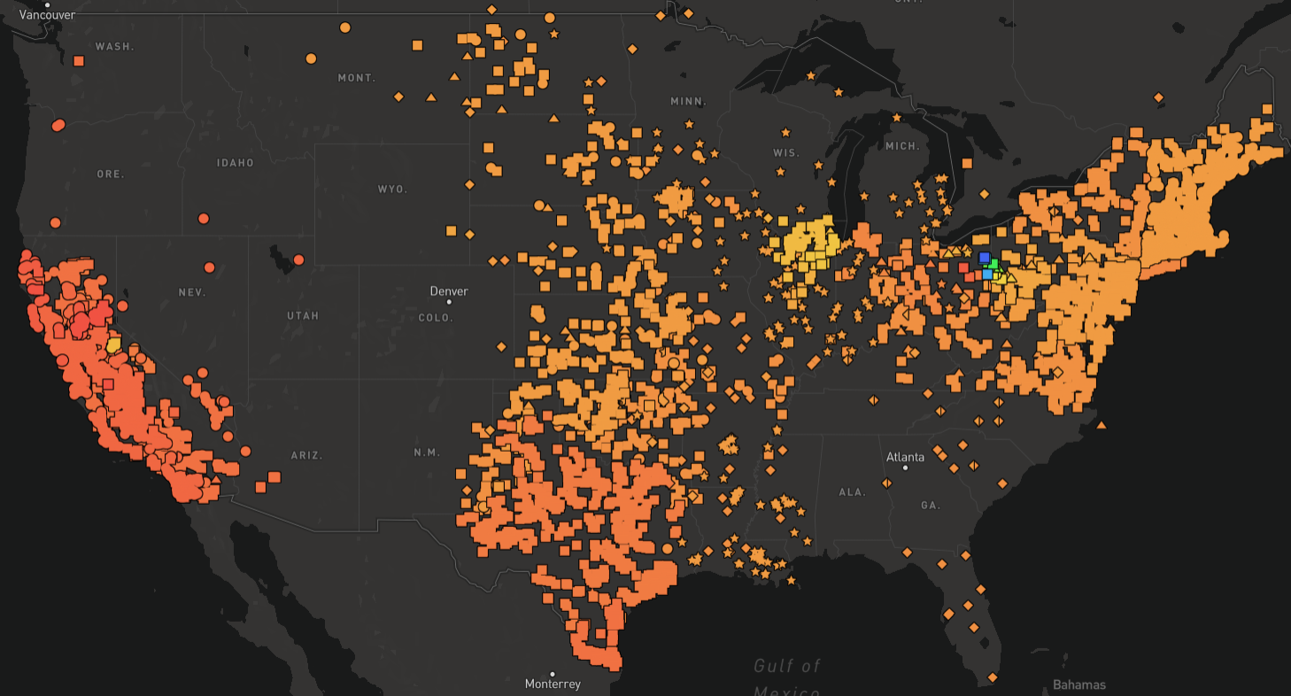 Yes Energy's Real-Time Price Map