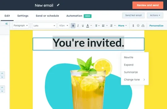 HubSpot’s KI- Content Writer Screenshot