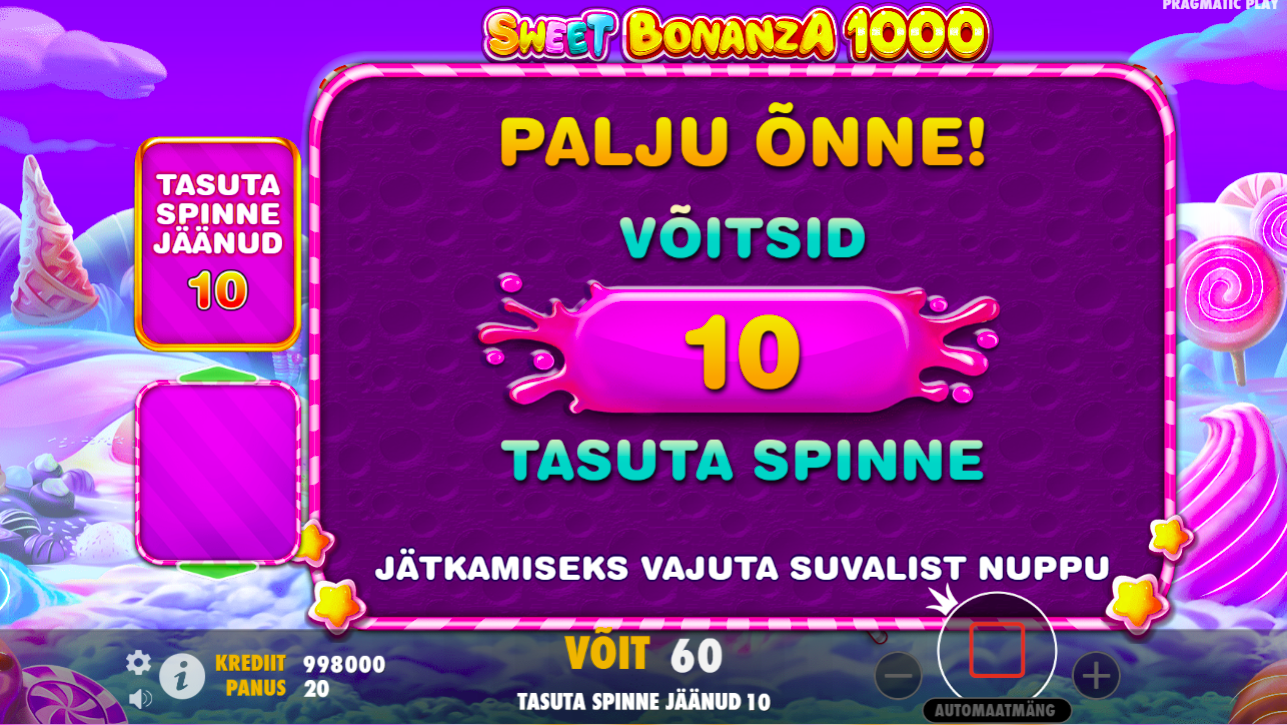 Sweet Bonanza 1000 funktsioonid