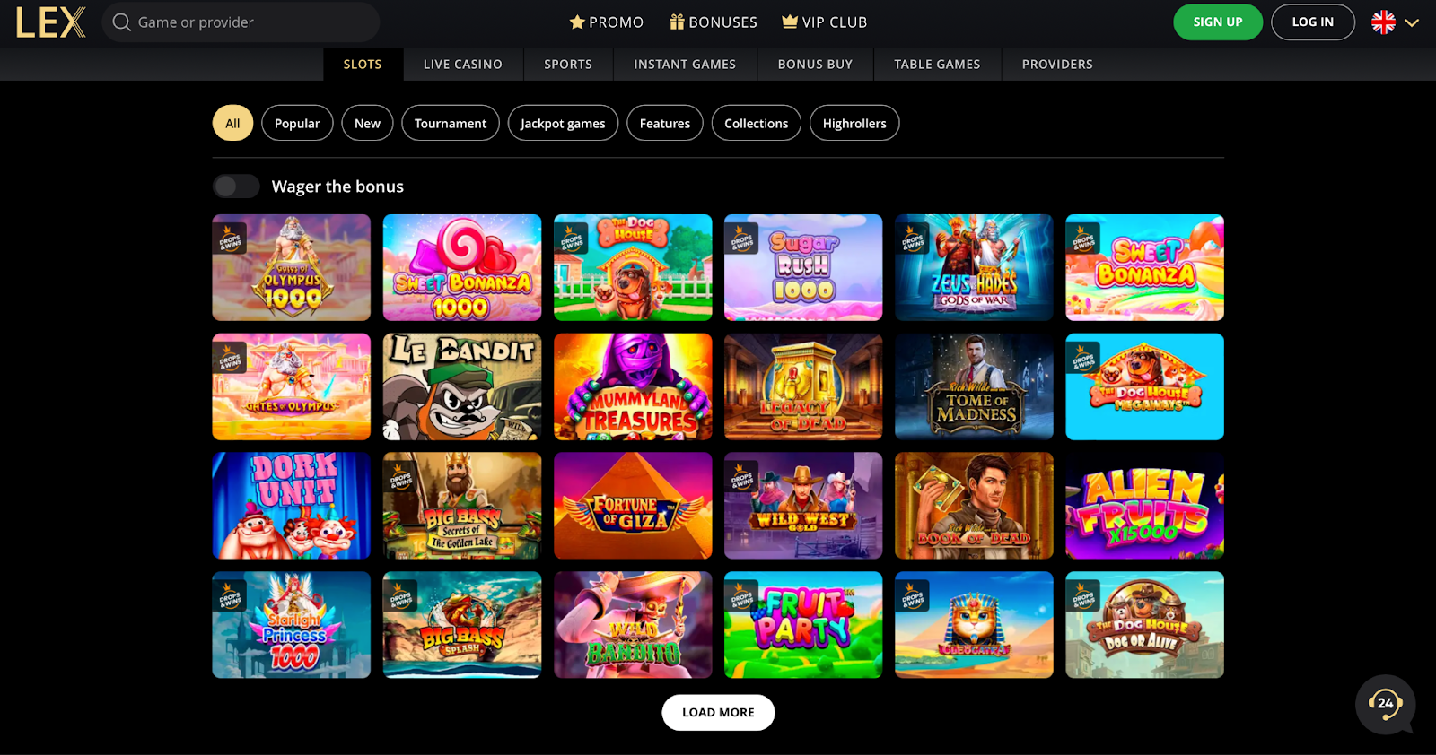 Lex casino игры