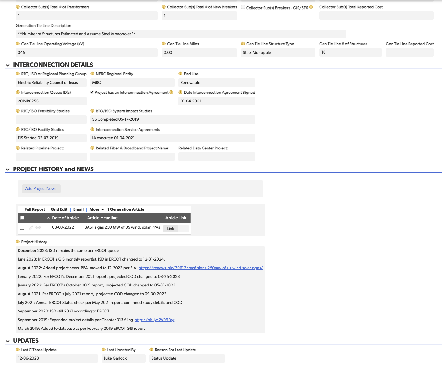 New Builds Dataset screenshot of proposed project 