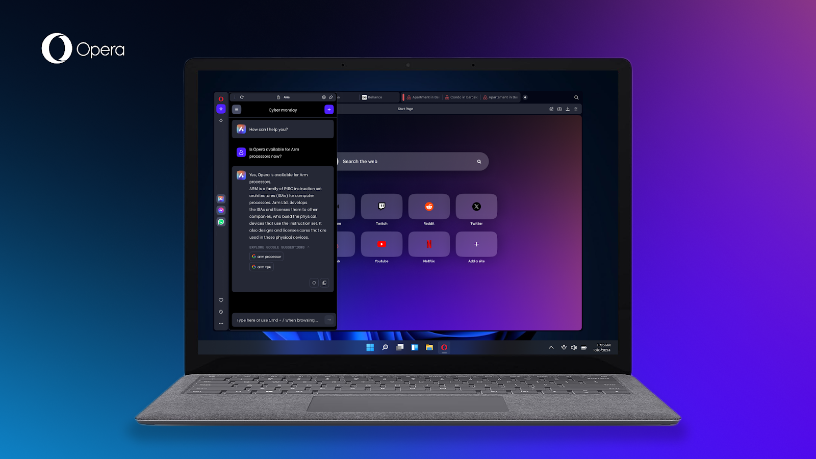 Opera goes native for Windows on Arm
