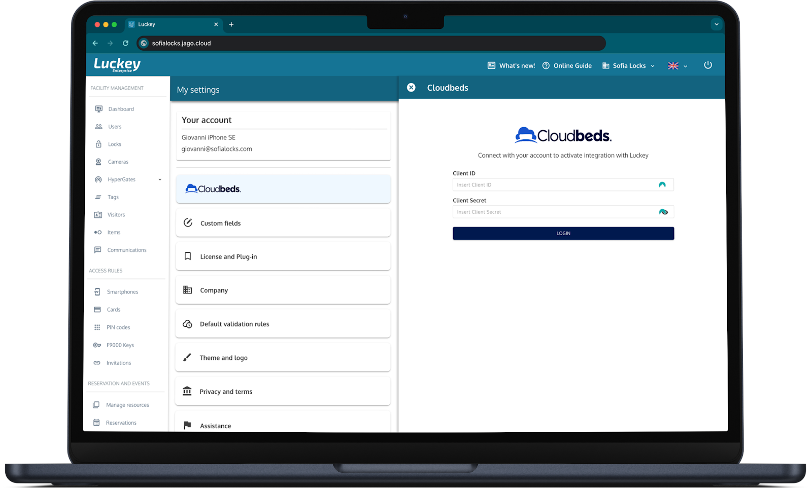 Activar la integración de Cloudbeds – Luckey Help Center