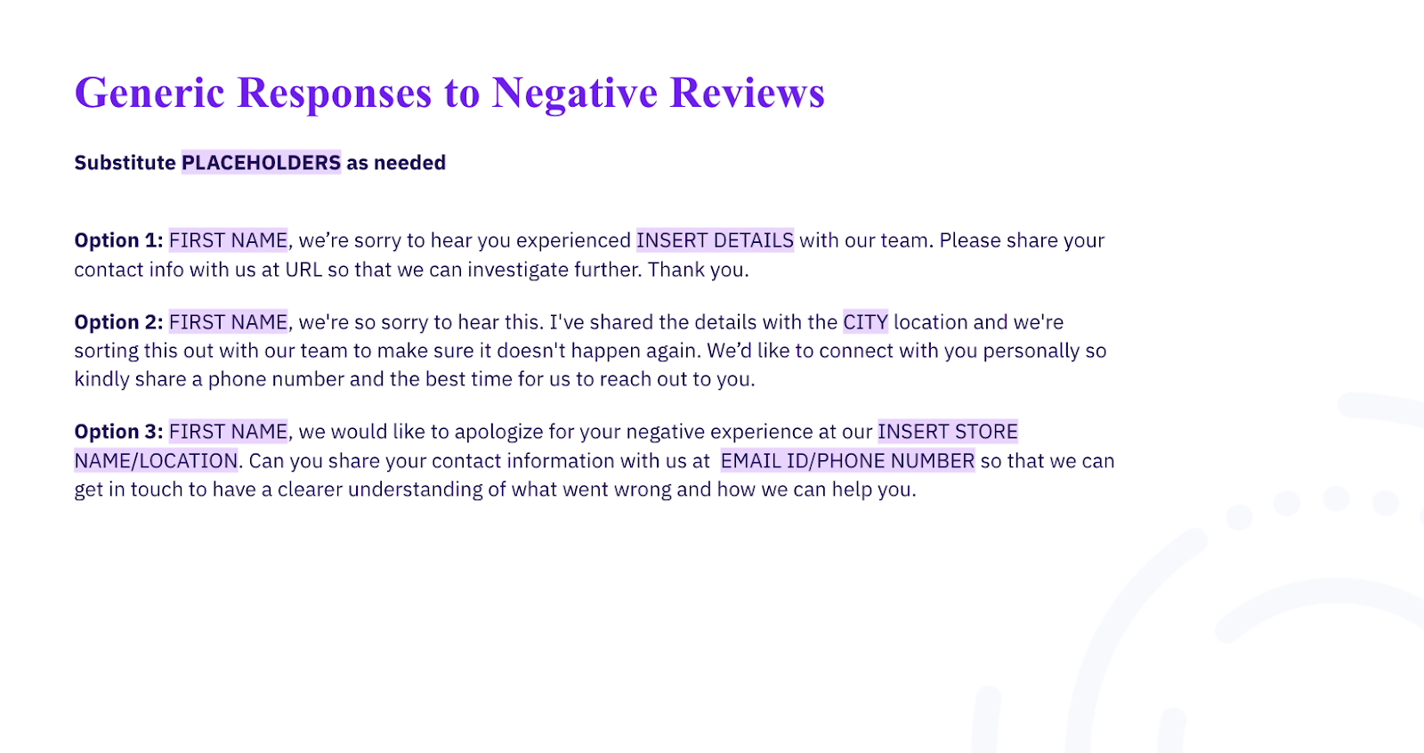 Uberall Reponse Templates Positive Reviews