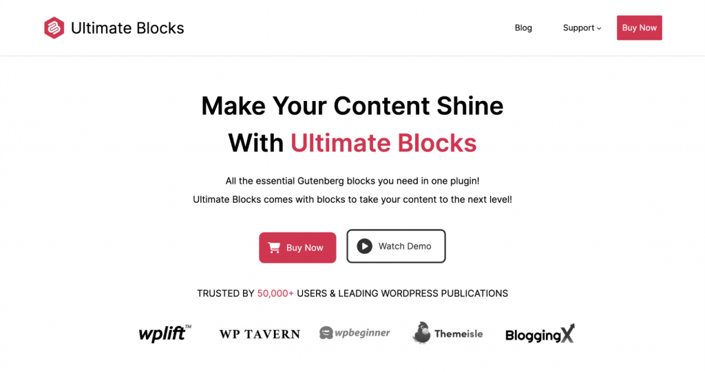 Plugin Ultimate Blocks de WordPress